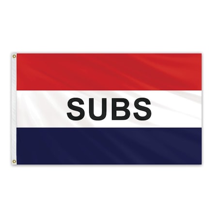 Global Flags Unlimited Subs Red/White/Blue Message Flag 3'x5' Standard Flag 204574